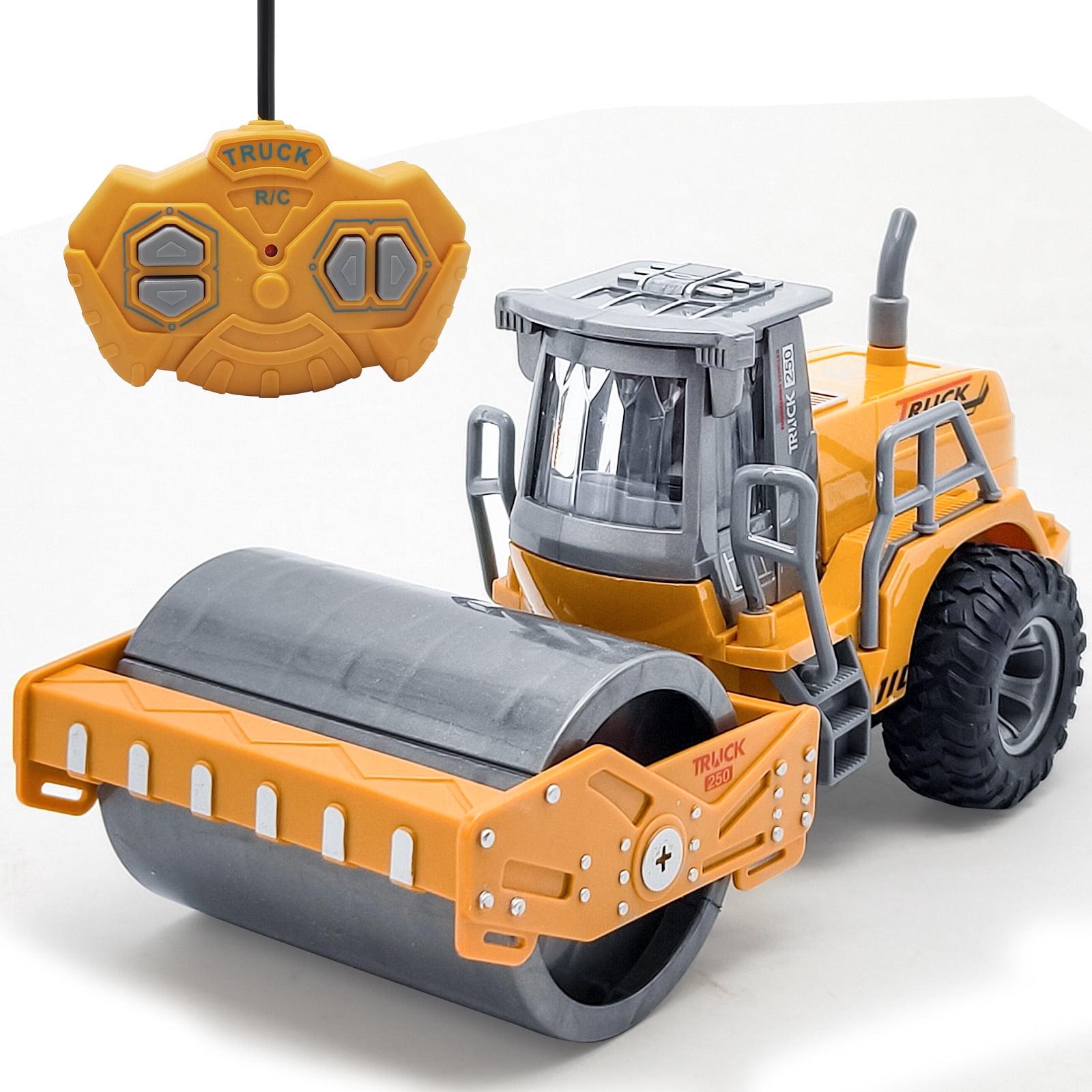 SHSLING RC Cars, Remote Control Car Construction Vehicles Toys for Boys Girls 4-7 8-12 Gifts, Remote Control Roller Truck Toy with Flashing Lights and Remote, Roller