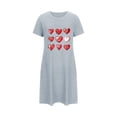 thumbnail image 5 of Pyjama d'Été pour Femmes Chemise de Nuit pour Femme Robe de Nuit à Manches Courtes Chemise de Sommeil Imprimée Tenue de Nuit Chemises de Nuit Douces Imprimé de la Saint-Valentin Chemises de Nuit Robe de Sommeil Douce T-Shirt Classique Nuisette S, 5 of 5