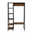 thumbnail image 3 of Linon Austin Sturdy Rustic Hall Tree 6 Wood Shelves 4 Hooks Metal Frame in Black, 3 of 15