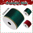 thumbnail image 2 of Velvet Wired Ribbon, Velvet Ribbons for Christmas Tree Garland, 2.5 Inch Velvet with Satin Christmas Ribbon for Gift Wrapping Christmas Tree Decoration Crafts Wreaths Supplies, 1 Roll, 10 Yards, 2 of 2