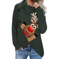 thumbnail image 3 of Chandail de Noël pour Femmes à Imprimé Graphique, Chandail en Molleton de Mode à Manches Longues, Blouse à Fermeture, Cardigan d'Hiver à Col Rond, Veste Mi-Longue, Chandail à Capuchon, Vêtement Doux, 3 of 4