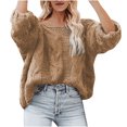 thumbnail image 2 of RKSTN Chandails pour Femmes Mode Manches Amples Chandail à Enfiler Hauts Blouse Chandail Tricoté Chandails d'Automne, 2 of 5