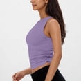 thumbnail image 4 of Plebaso Débardeurs pour Femmes à Épaules Dénudées Sans Manches Ajustés Courts Froncés d'Été pour Sorties T-Shirts, 4 of 7