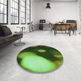 thumbnail image 4 of Ahgly Tapis Rond Lavable en Machine Intérieur Transitionnel Vert Forêt Foncé, 7 Pieds Rond, 4 of 7