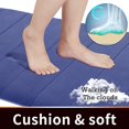 thumbnail image 3 of ORUYROP Memory Foam Bath Mat Large Size, 36 x 24 Inches, Soft and Comfortable, Super Water Absorption, Non-Slip, Thick, Machine Wash, Easier to Dry for Bathroom Floor Rug, Navy Blue, 3 of 7