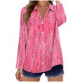 thumbnail image 4 of Wensltd Chemises Boutonnées pour Femmes Chic à Imprimé Floral Blouse à Manches Longues, 4 of 6