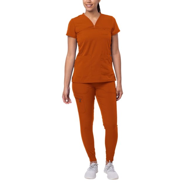 Adar Pro Movement Women's Sweetheart V-Neck Scrub Set, Cinnamon, M