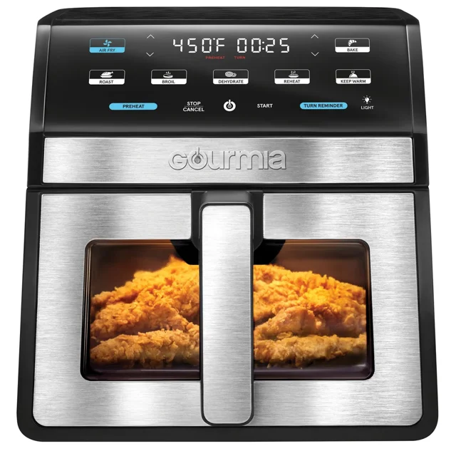 Gourmia 8-Quart Digital Air Fryer with Viewing Window, Interior Light & Digital Touch Controls (GAF858) – NEW OPEN BOX