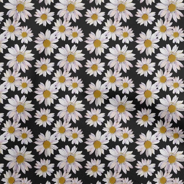 oneOone Rayon Black Fabric Floral Sewing Craft Projects Fabric Prints By Yard 56 Inch Wide