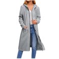thumbnail image 1 of CEHVOM Manteau à Capuche pour Femmes, Manches Longues, Mode Décontractée, Poches, Fermeture Éclair, Solide, Liquidation, 1 of 7