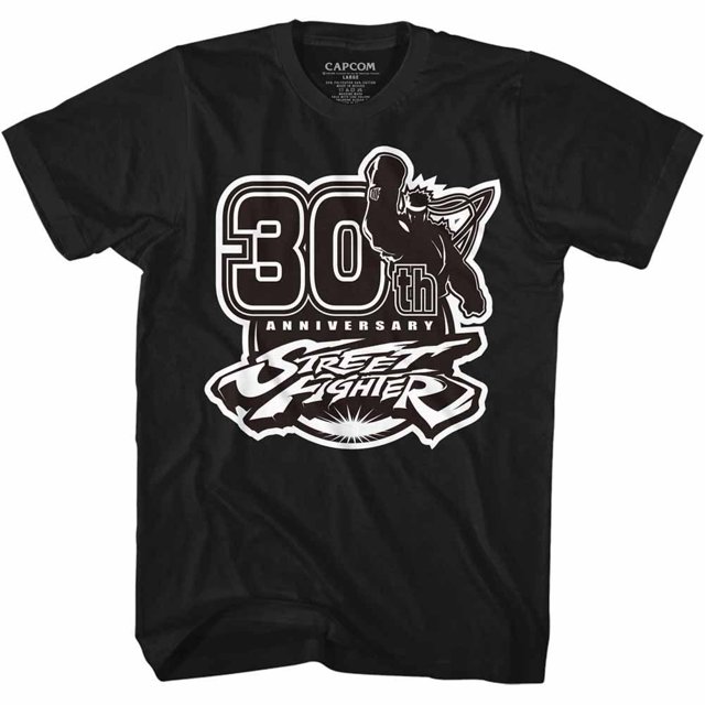 Street Fighter T-Shirt de Jeu Sf30Bw pour Adulte à Manches Courtes