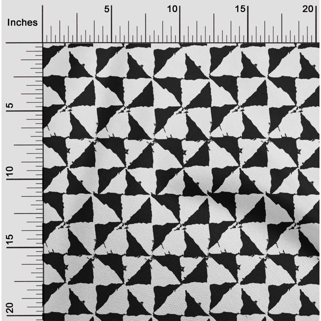 oneOone Silk Tabby Fabric Geometric Block Print Fabric By Yard 42 Inch Wide