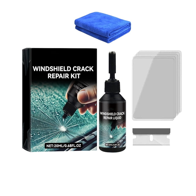 Meitianfacai Automotive Windshield Repair Kit Fast-Acting Crack Solution Clear Vision Restoration Glass Damage Repair Fluid Professional Grade