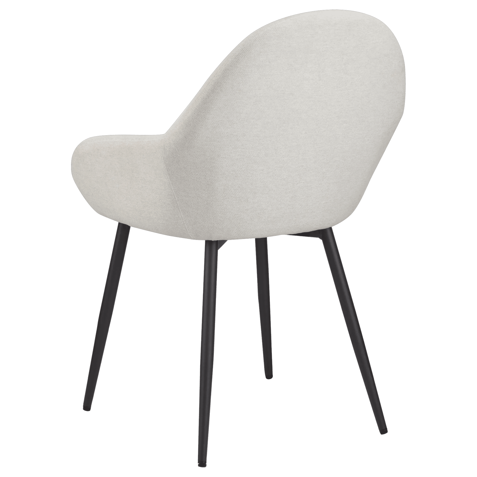 Chaise de salle à manger avec accoudoirs en tissu crème et pattes en métal Bouclair
