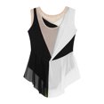 thumbnail image 4 of MSemis Kids Girls Shiny Diamond Color Block Mesh Splice Gymnastics Leotard Skating Jumpsuit Dance White 14, 4 of 7