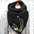 thumbnail image 2 of Women Feather Print Cotton Winter Warm Button Up Scarf, 2 of 3