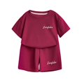 thumbnail image 2 of Qtocio Ensemble Décontracté pour Filles, T-Shirt à Manches Courtes à Col Rond et Pantalon à Taille Élastique pour l'Été, 2 of 4
