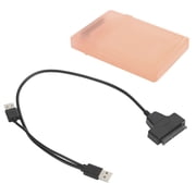 Boîte de protection ABS, Double interfaces Câble disque dur double voie ouverture 480 Mbps USB 2.0 avec indicateur d'état LED pour 2,5 pouces SATA HDD SSD blanc, gris, bleu,