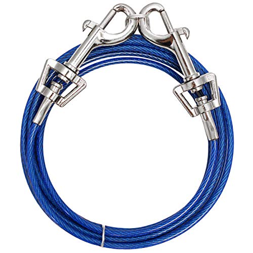 Medium Dog Tie Out Vinyl Coated Outdoor Cable Restraint Holds 35lbs Pick Length (20ft)