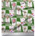thumbnail image 1 of Soimoi Velvet Fabric Leaves & Flower Floral Printed Fabric 1 Yard 58 Inch Wide, 1 of 3