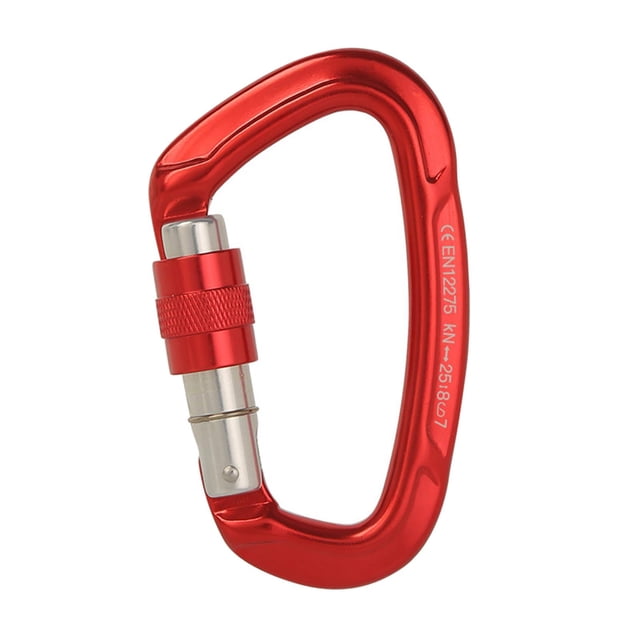 jinwen Climbing Carabiners CE Certificated 25KN (5620 lbs) High Strength Carabiner Clips Rock/Ice Climbing Rappelling Rescuing Swing Red