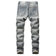 thumbnail image 3 of SHIXIAOO Mens Stretch Slim Fit Jeans Ripped Distressed Straight Leg Denim Pants Stretch Motorcycle Jeans Trousers, 3 of 5