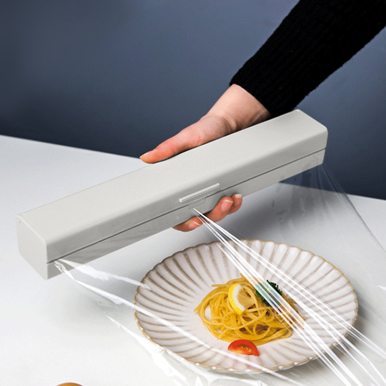 PEONAVET Cling Wrap Cutter Plastic Wrap Dispenser with Cutter Aluminum Foil Dispenser Refillable Wrap Dispenser Plastic Food Wrap Dispenser Cling Film Dispenser.