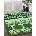 thumbnail image 3 of Ahgly Company Machine Washable Indoor Rectangle Transitional Light Green Area Rugs, 2' x 4', 3 of 7