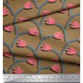 thumbnail image 2 of Soimoi Poly Georgette Fabric Leaves & Tulip Floral Printed Craft Fabric by the Yard 42 Inch Wide, 2 of 3
