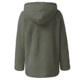 thumbnail image 3 of Womens Fuzzy Fleece Jackets 2023 Clearance Solid Zipper Sharpa Coat Fall Winter Warm Thick Hooded Jacket with Pockets, 3 of 5