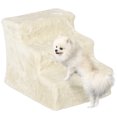 thumbnail image 1 of PawHut 3-Step Pet Steps Cat Stairs, Cats/Dogs, Climbing on Bed, Beige, 1 of 10