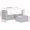 thumbnail image 4 of vidaXL 3 Piece Garden Lounge Set with Cushions Brown Poly Rattan, 4 of 5