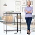 thumbnail image 3 of NiamVelo 3 Tier Shelf Storage Rack Metal Wire Shelving Unit Steel Short Shelves for Storage, Adjustable Shelf Metro Shelving 450lbs Capacity for Kitchen Garage, 23Lx13.2Wx30.2H, Black, 3 of 7