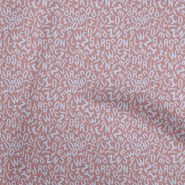 oneOone Polyester Spandex Dark Rose Brown Fabric Alphabet Sewing Craft Projects Fabric Prints By Yard 56 Inch Wide