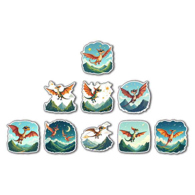 Flying Dragon Fantasy Fridge Magnet Cute Refrigerator Magnet Colorful Mountain Decorative Magnet for Metal Surface Fridge Whiteboard