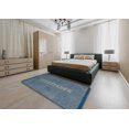 thumbnail image 4 of Ahgly Company Tapis d'Intérieur Carrés Abstraits Bleu Cadet Vert Abstraits pour Aire, 6 Pieds Carré, 4 of 6