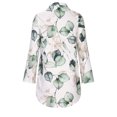 thumbnail image 4 of PEZHADA Robes pour Femmes Grande Taille Robes Chemise Décontractées Mode Femmes Imprimé Manches Longues Bouffantes Robe à Col en V Robe Midi Vert, 4 of 6