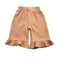 thumbnail image 1 of Cat Leggings 4t Girls Champagne Leggings Ruffled Girls' Double Breathable Capri Pants, 1 of 6
