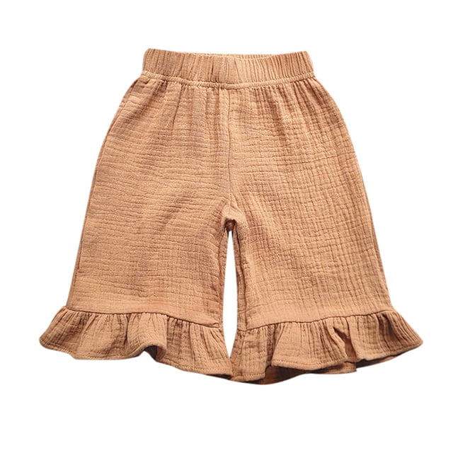Cat Leggings 4t Girls Champagne Leggings Ruffled Girls' Double Breathable Capri Pants