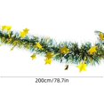 thumbnail image 3 of Christmas Tree Tinsel Garland 6.6FT Colorful Yellow Stripe Plastic Lightweight Decoration for Holiday Scene, 3 of 6