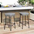 thumbnail image 2 of Gymax 29.5'' Metal Bar Height Stools Set of 2 w/ Rattan Seat & Footrest for Backyard, 2 of 9