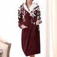 thumbnail image 2 of Rbaofujie Longue Robe de Spa pour Femmes, Tenue d'Intérieur en Flanelle, Pyjama à Capuche, Peignoirs, Pyjama Long et Pyjamas, Peignoirs pour Femmes, 2 of 3