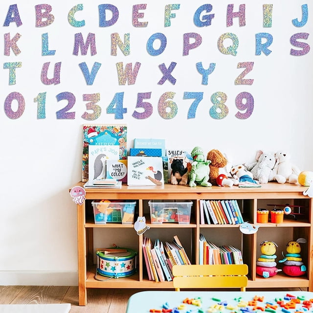 YAOMOBB Tableau d'Affichage Durable Lettres Chiffres Colorés Alphabet Découpes Décorations de Tableau d'Affichage Durables