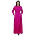 thumbnail image 4 of Bimba Robe Jilbab Unie à Manches Longues pour Femme, Col Mandarin, avec Poches, 4 of 8