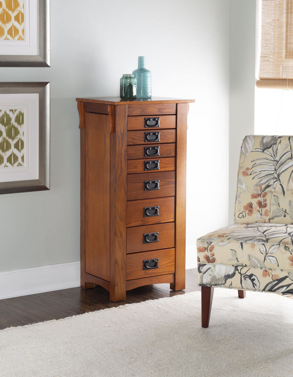 Drea Jewelry Armoire, Oak