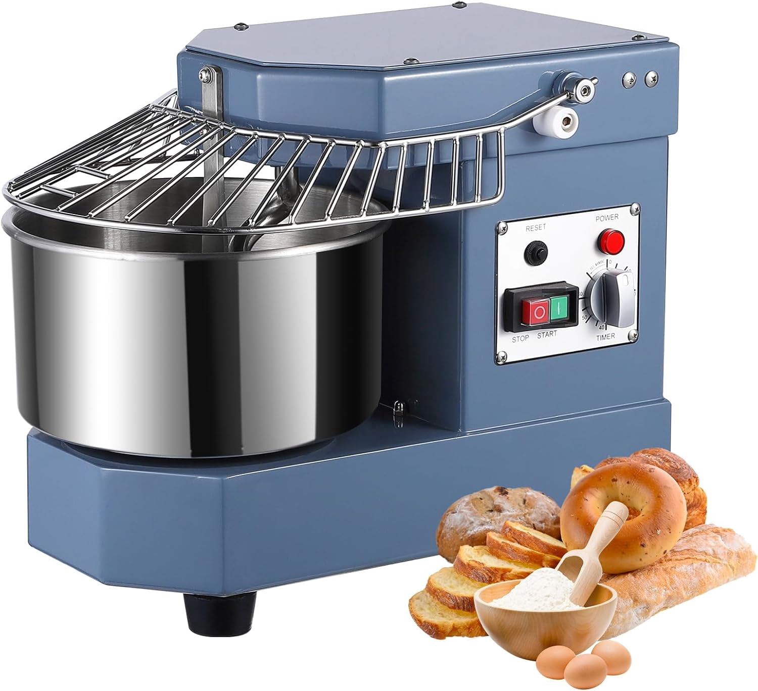 Eastvita 105Qt Capacity Commercial Dough Mixer with 650W Dual Rotating Kneading Function/Food Grade Stainless Steel Bowl/Safety Shield/Timer//Non-Slip Feet - Suitable for Restauran...