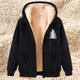 thumbnail image 2 of LOVZFMLL Winter Jackets for Women Fashionable Printed Fleece Hooded Sweatshirt Jacket, 2 of 4
