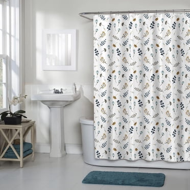 Rideau de douche décoratif en tissu Tossed Botanicals Mainstays, 178 x 183 cm, multicolore