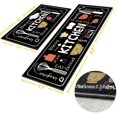 thumbnail image 2 of Kitchen Utensils Rugs Black Kitchen Mats for Floor 2 Piece, Anti Fatigue Floor Mat for Kitchen, Kitchen Floor Mats for in Front of Sink and Kitchen Matt for Standing for Kitchen Decor 17"X30"+17"X47", 2 of 5