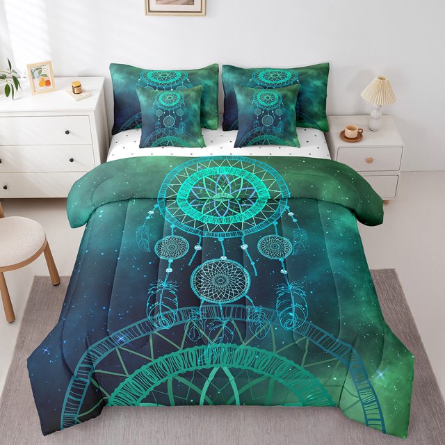 YST Boho Dreamcatcher Comforter Set, Galaxy Exotic Bed In A Bag with Sheets, Full (7 Count)